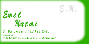 emil matai business card